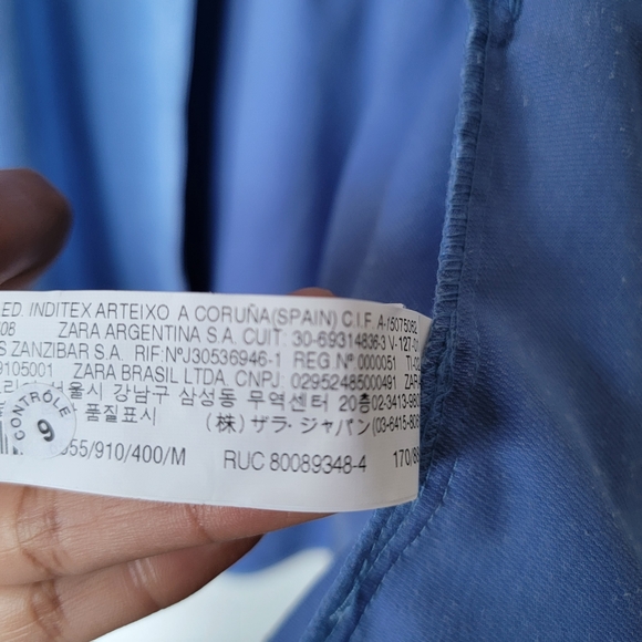 Zara Oversized Corduroy Light Blue Casual Button Up Shirt Size Medium - Picture 7 of 13